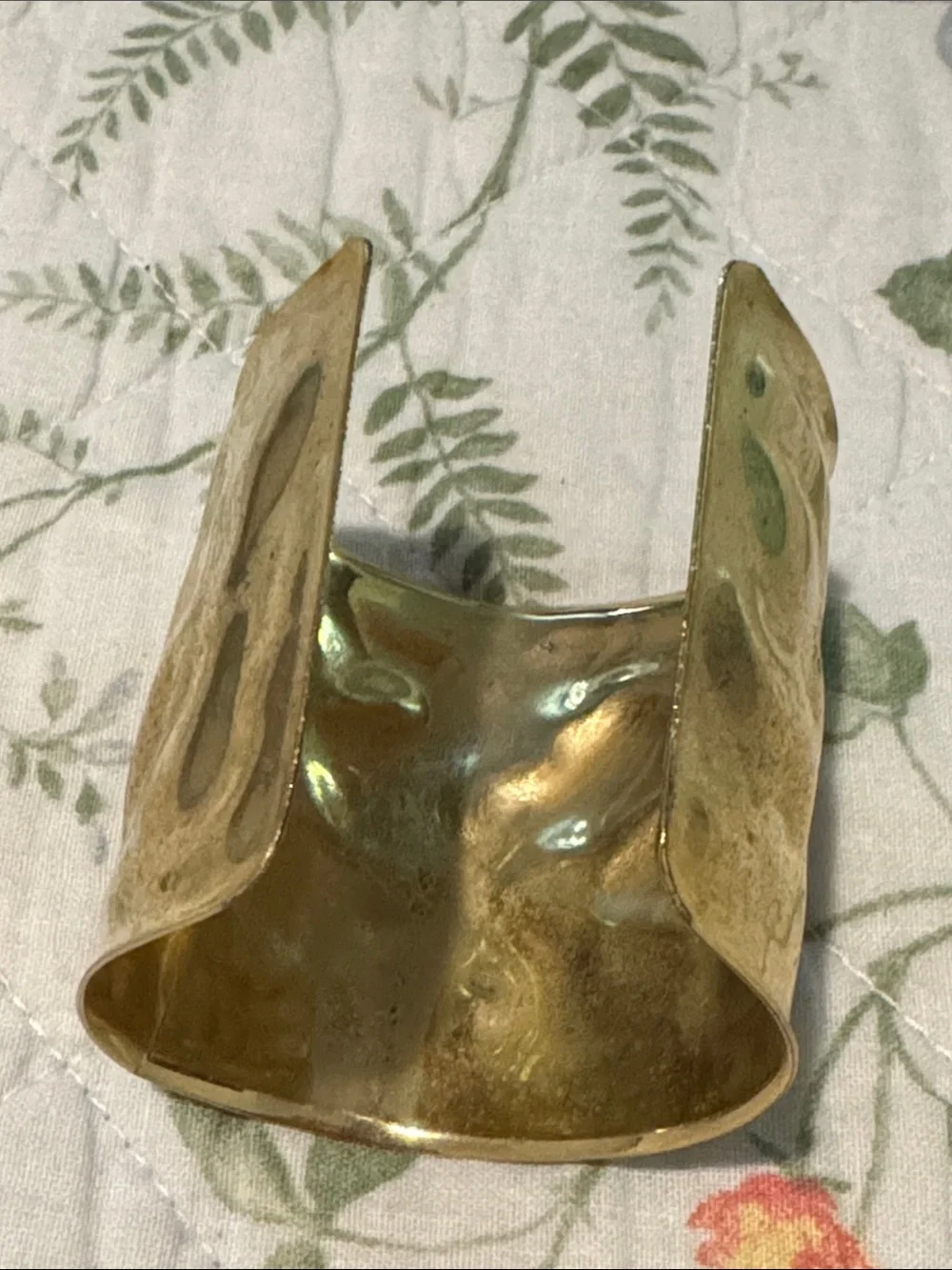 Set of Three Hammered Metal Cuff Bracelets - Gold, Brass, Copper Tones